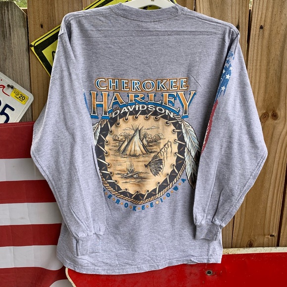 Vintage 2002 Harley Davidson Long sleeves Shirt Size M Cherokee Iowa - Picture 4 of 7